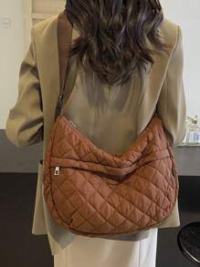 Geantă Crossbody Simple Crescent Moon pentru femei - Maro - Vizualizare 2