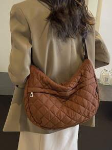 Geantă Crossbody Simple Crescent Moon pentru femei - Maro - Vizualizare 3