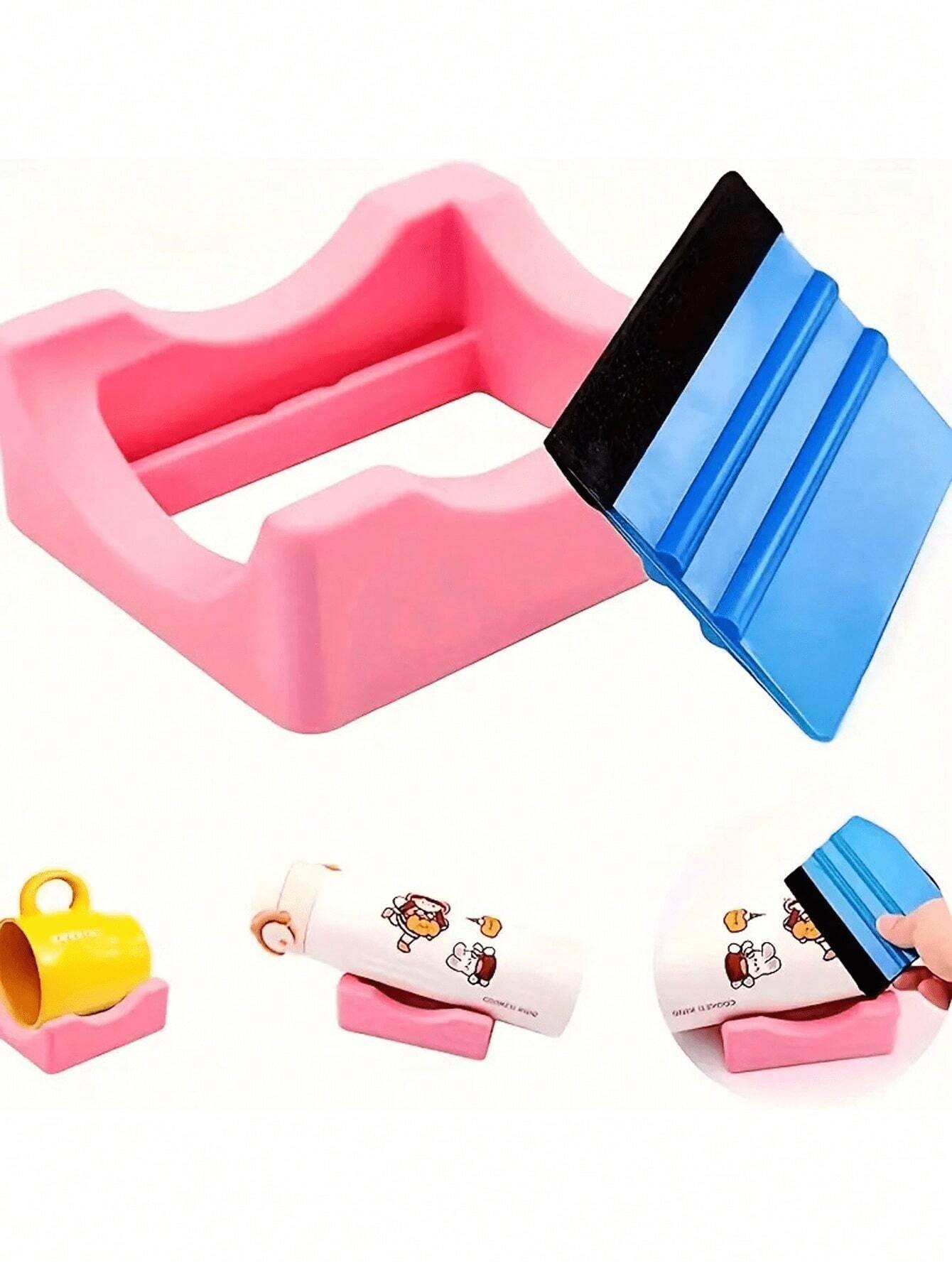 Silicone Cup Holder, Cup Rack With Felt Edge Squeegee, Organic Silicone