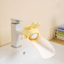 1 pieza Extensor de grifo de baño con diseño de conejo lindo, expansor de flujo de agua de fregadero con diseño de dibujos animados creativos para cocina, extensor de grifo de dibujos animados para niños, accesorio antisalpicaduras para grifo de baño y cocina, decoración de otoño para el hogar y el baño