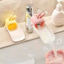 1 pieza Extensor de grifo de baño con diseño de conejo lindo, expansor de flujo de agua de fregadero con diseño de dibujos animados creativos para cocina, extensor de grifo de dibujos animados para niños, accesorio antisalpicaduras para grifo de baño y cocina, decoración de otoño para el hogar y el baño