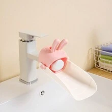 1 pieza Extensor de grifo de baño con diseño de conejo lindo, expansor de flujo de agua de fregadero con diseño de dibujos animados creativos para cocina, extensor de grifo de dibujos animados para niños, accesorio antisalpicaduras para grifo de baño y cocina, decoración de otoño para el hogar y el baño