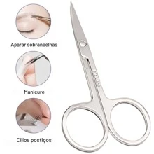 Tesoura De Inox Cortador De Unhas Gel Natural Fibra Acrilico - Prata - Visão 1