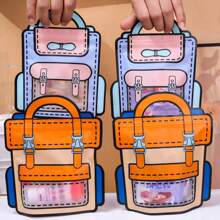 1/5/10Pcs Cute Cartoon Backpack Styling Bag With Handle - Birthday Celebration And Party Gift Bag - Multicolor - View 5