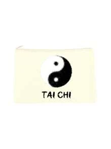 Bộ 1 túi vải canvas Tai Chi Series, bao gồm túi đựng đồ vệ sinh cá nhân, có thể tùy chỉnh bằng văn bản/cụm từ, đơn giản nhưng thời trang, in hai mặt - Nhiều màu - Xem 20