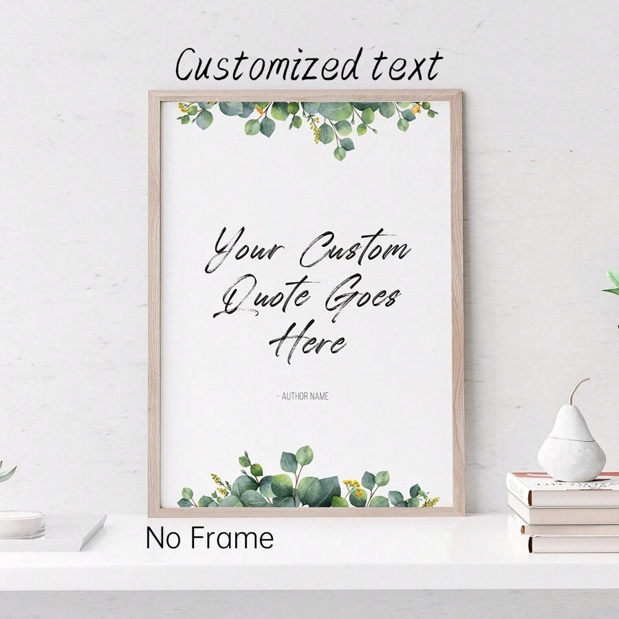 1 Tấm tranh canvas in hoa theo yêu cầu | In chữ | Trang trí tường theo yêu cầu | In hoa cá nhân hóa | Biển hiệu trích dẫn theo yêu cầu | Tranh trích dẫn | Trang trí tường | Không khung, Có thể chọn khung, Trang trí nhà cửa, Trang trí phòng khách
