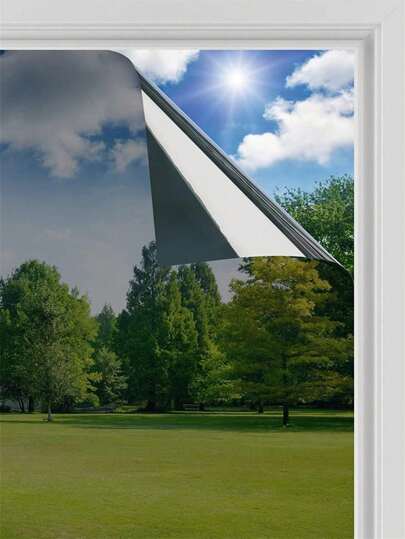 1roll One Way Window Film Daytime Privacy Mirror Window Tint For Home Office, Heat Control Sun Blocking Anti UV Reflective Tinting Film Glass Window & Door Covering