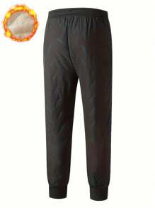 Men's Thermal Lined Thickened Sweatpants With Drawstring