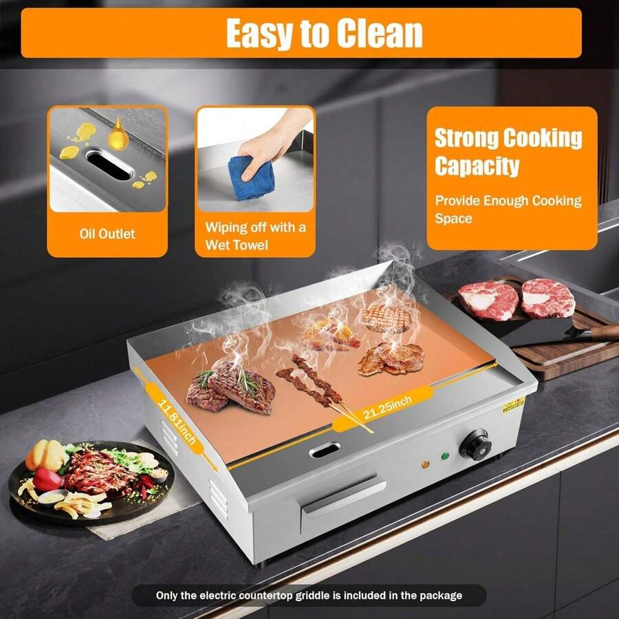 Teppanyaki, Electric Griddle Cooktop Countertop Commercial Flat Top