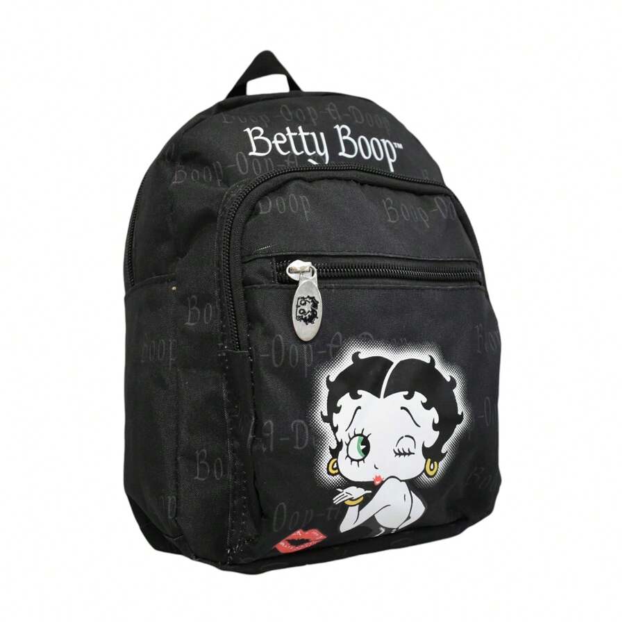 Betty Boop Zipped Mini Backpack Collection – Iconic Style, High Quality, Compact & Convenient - Monochrome Chic - View 1