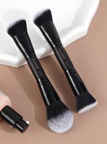 MAANGE 2pcs Twin Head Makeup Brush Set With Blush Brush Foundation Brush Finishing Brush Loose Powder Brush Makeup Tools For Traveling
