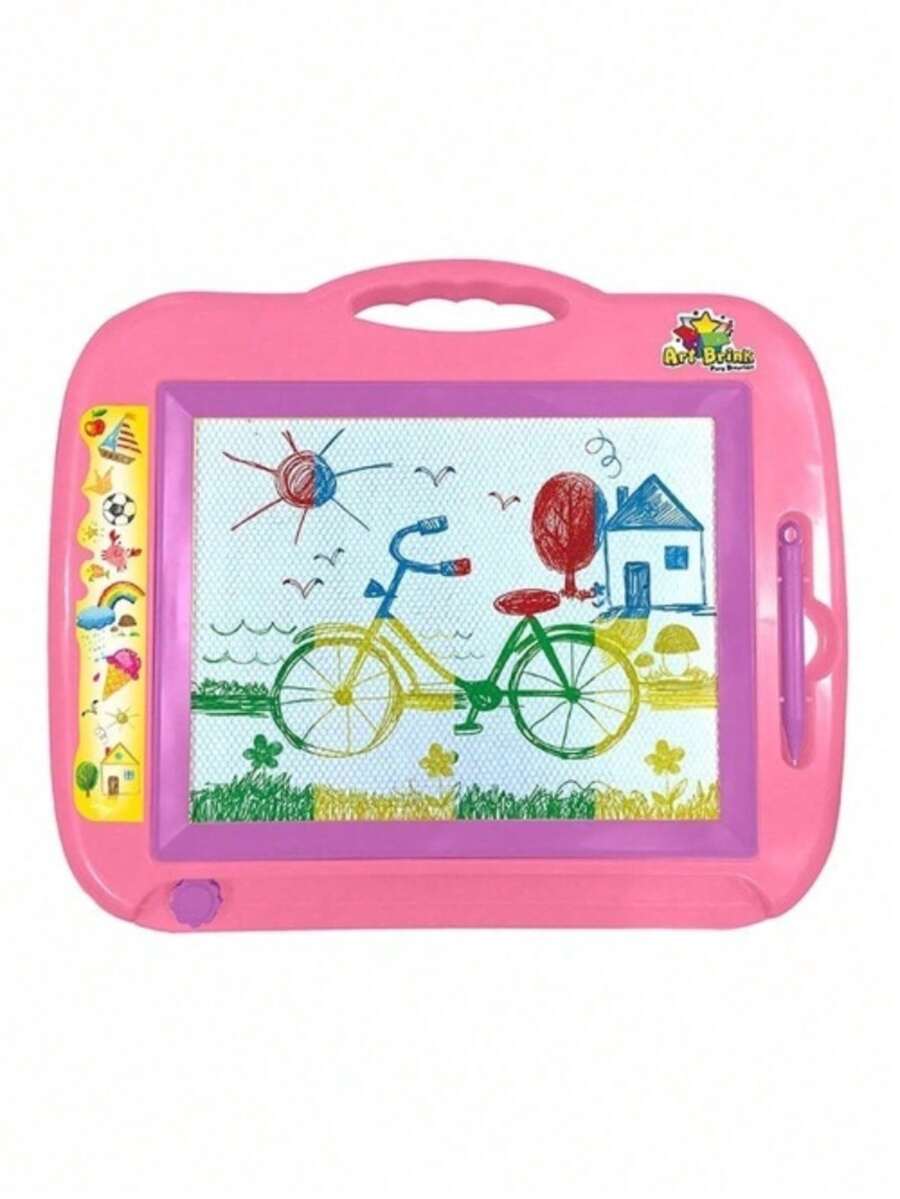 Children's Toy Magic Blackboard Large Scratch And Erase With Colorful Screen - Bụi hồng - Xem 1