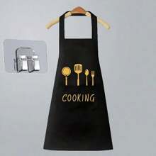 1pc Waterproof And Oil-Proof Apron With Pockets - Hand Wipeable Apron For Women And Men - 27.5in X 26.8in - Stay Clean And Protected While Cooking,The Hook Is Used For The Apron, And You Can Choose Whether You Need The Hook Or Not According To Your Needs
