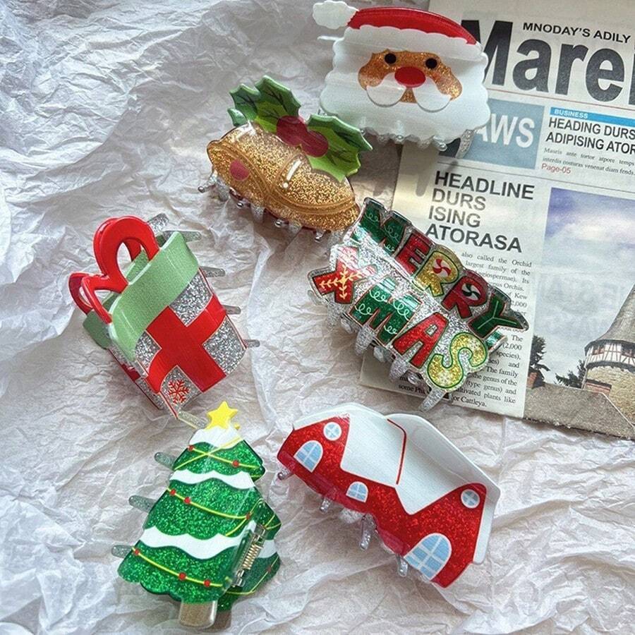 Kẹp tóc Acrylic cho tiệc Giáng sinh - Nhiều màu - Xem 1