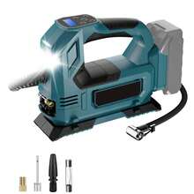 Inflador de neumáticos inalámbrico, compresor de aire portátil con luz LED, con manómetro digital, para coches, motocicletas, bicicletas y pelotas(Excluyendo la batería)