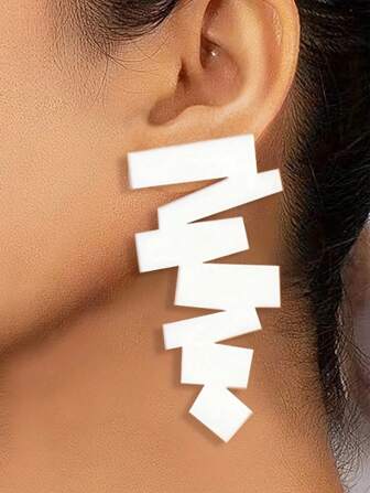 1 par nya asymmetriskt formade mångsidiga örhängen