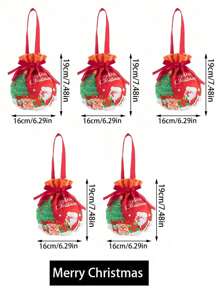 1 pieza/5 piezas/10 piezas Bolsas de regalo de Navidad, Bolsa de regalos de Papá Noel, Bolso de muñeco de nieve navideño, bolsas de Apple para regalo en Nochebuena, Empaque de frutas navideñas, Regalos para dulces, Recuerdos decorativos