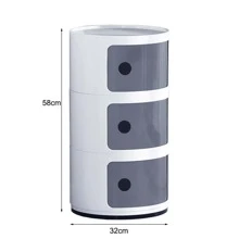 LIVINGANDHOME Living And Home Cylindrical Multi-Tiered Plastic Storage Drawer Unit - 彩色 - 查看 9