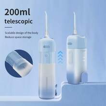 Hilo dental eléctrico 4 en 1, escala ajustable, irrigador bucal rosa, hilo dental con 3 modos de carga USB, 4 boquillas, resistente al agua IP7, portátil para uso doméstico y viajes, adecuado como regalo para hombres y mujeres - Multicolor - Ver 2