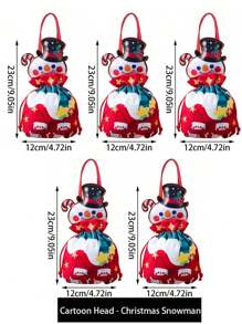 1 pieza/5 piezas/10 piezas Bolsas de regalo de Navidad, Bolsa de regalos de Papá Noel, Bolso de muñeco de nieve navideño, bolsas de Apple para regalo en Nochebuena, Empaque de frutas navideñas, Regalos para dulces, Recuerdos decorativos