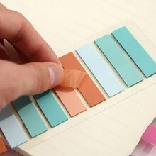 Sticky Notes In Morandi Color ,Colored And Transparent Memo Stickers,Reading Bookmarks,Office And School Supplies,Compact And Portable,Unobstructed Content - Set - View 12