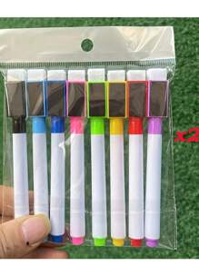 8/16-Color Bag Washable Color Core Black Core Whiteboard Pen With Brush Water-Based Erasable Pen,Back To School