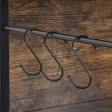 5 Tiers Wine Rack Table Bakers Rack With Wine Storage Shelves & Glass Holders For Halloween Christmas Gift - 棕色 - 查看 8