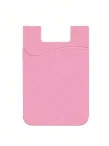 1PC Mobile Phone Silicone Card Holder Slot Sleeve, Stick On Pocket Credit Card ID Case Pouch Compatible With Apple Android - Multicolor - View 6