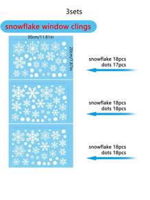 3 套圣诞雪花窗贴，静电贴纸，适用于圣诞主题派对装饰，圣诞节 - 白色 - 查看 3
