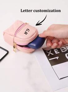 CUSTOM Multifunctional Keychain Wallet, Christmas Gifts,Personalised Name Key Wallet, Key Chain, Headphone Bag, Key Bag, Lipstick Storage Bag,Personalized Gifts For Couples For Kids Birthday Gift Small Wallet Letter  Customization Mini School Bag, Coin Storage Bag
