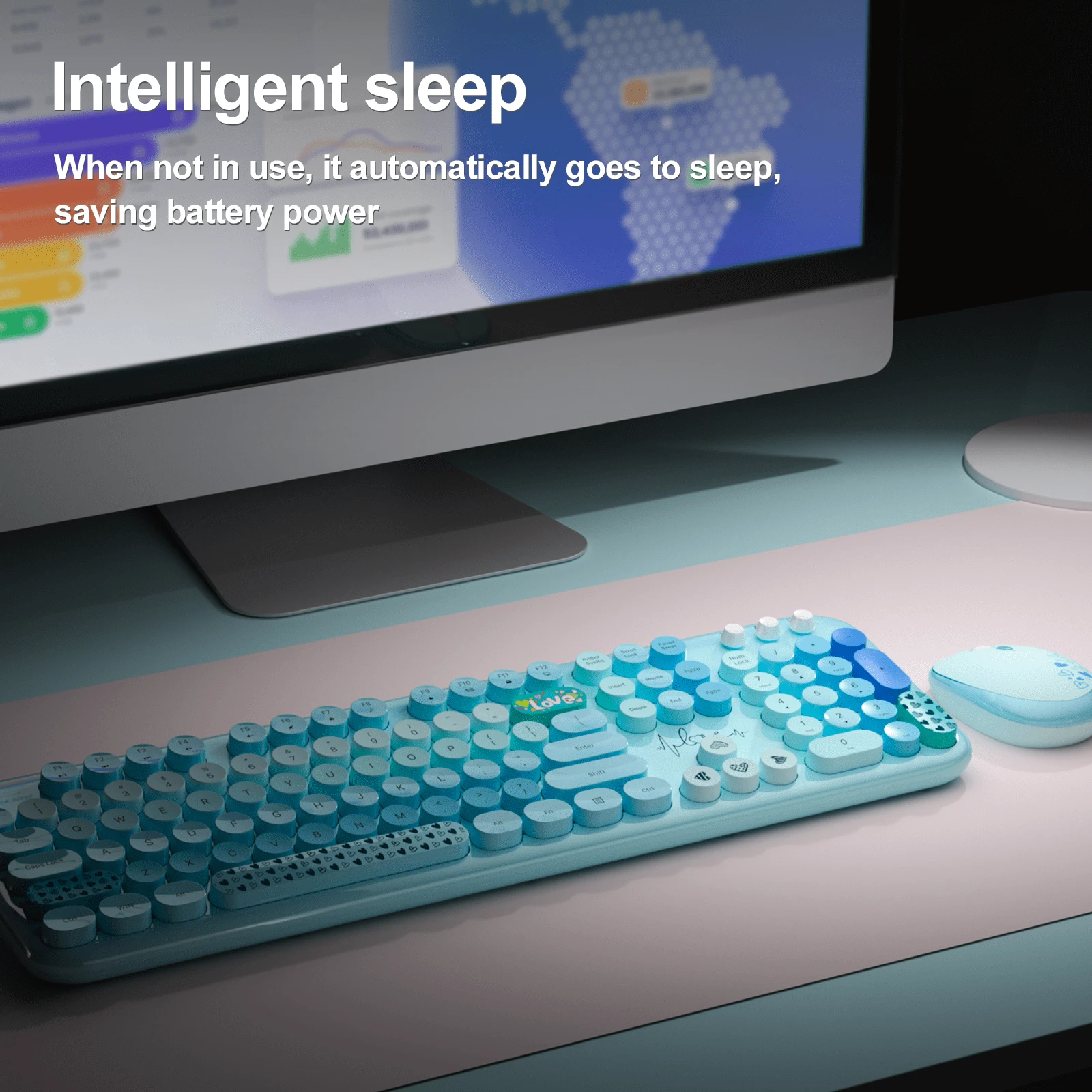 MOFII MOFII Lovely Wireless Keyboard And Mouse Combo Computer Full Size