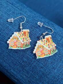 1 对“时髦珠宝”圣诞卡通图案树、雪人、卡车、糖果圣诞吊坠耳环，适合女士，适合派对和礼物 - 彩色 - 查看 5