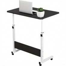 Height Adjustable Mobile Table 80 * 40 Cm -(70-90) Cm Standing Height Adjustable Laptop Desk Standing Portable Side Table Bed Table Sofa Table (Black) - Black - View 1
