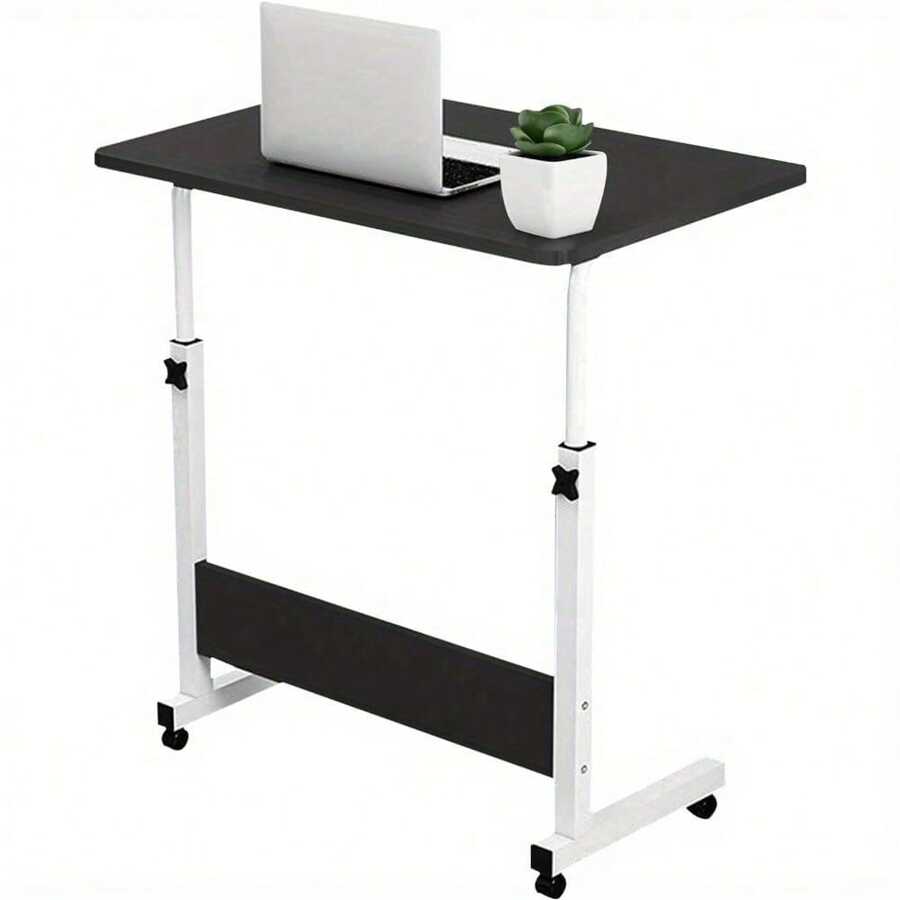 Height Adjustable Mobile Table 80 * 40 Cm -(70-90) Cm Standing Height Adjustable Laptop Desk Standing Portable Side Table Bed Table Sofa Table (Black) - Black - View 1