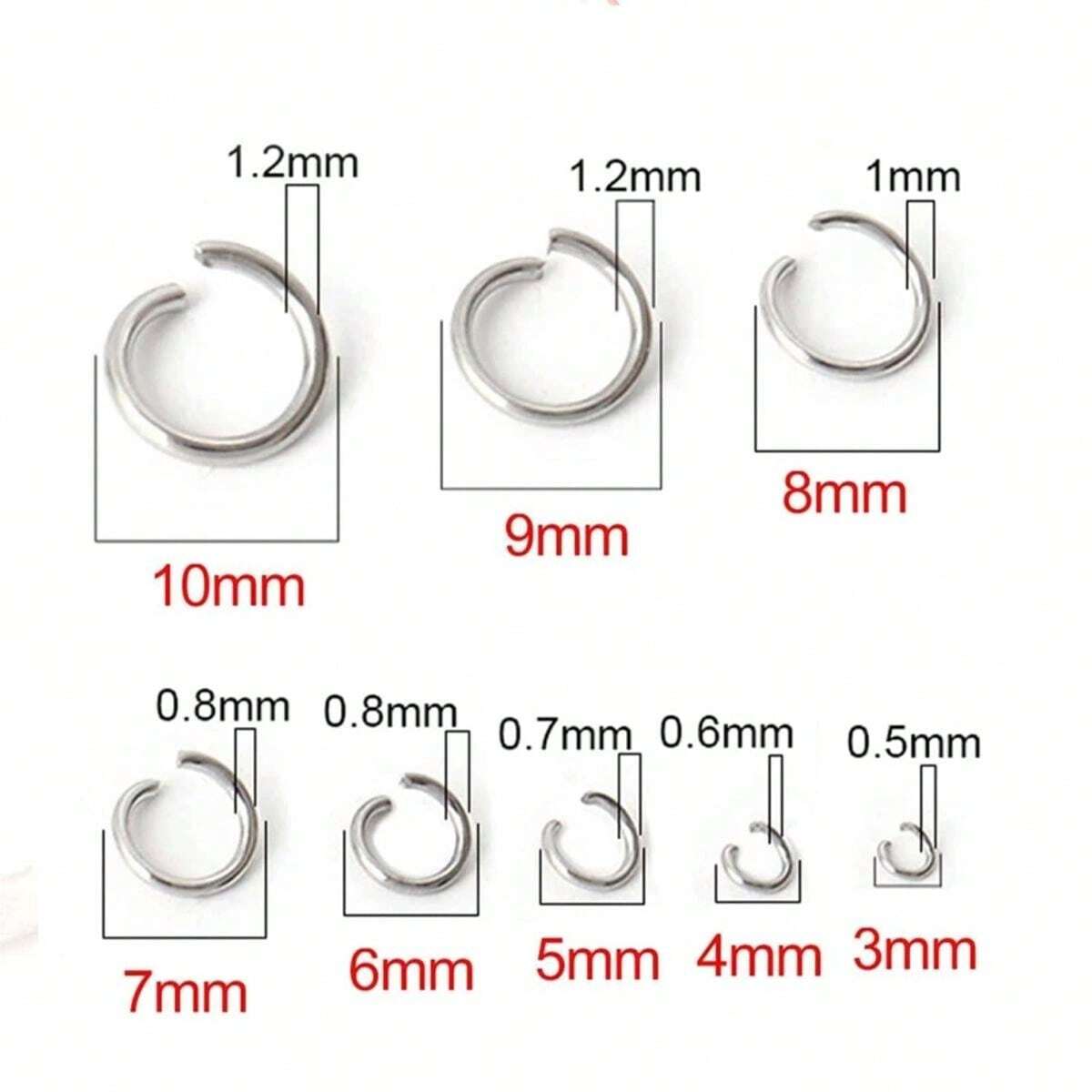200pcs Stainless Steel Split Jump Rings, DIY Jewelry Making Open