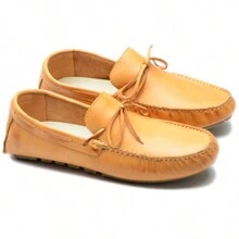 Men's Leather Moccasins With Flexible Sole, Lightweight And Comfortable - 102 Rượu Whisky - Xem 2
