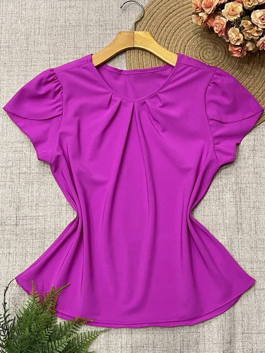 Women's Fashion Blouse - Red Violet - View 1