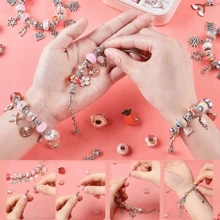 Kit de fabrication de bracelets, kit de fabrication de colliers, kit de fabrication de bijoux, kit de fabrication de bijoux pour enfants, kit de bricolage avec pendentifs, kit de bricolage pour filles, kit de bricolage pour filles, ensemble de bracelets
