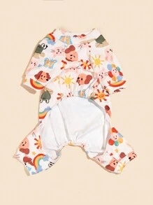 Rainbow Dog Pattern , Warm 4-Leg Clothes Cute Cartoon, Autumn/Winter - Multicolor - View 5