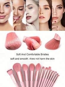 37pcs Facial Makeup Tool Set: Includes 13pcs Makeup Brushes & 1pc Hair Ties & 2pcs Wristbands & 4pcs Large Makeup Sponges & 4pcs Mini Beauty Eggs & 4pcs Fan-Shaped Powder Puffs & 4pcs Thumb Powder Puffs & 1pc Wash Brush Cleaning Bowl - Suitable For All Skin Types