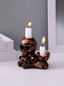 1 szt. Żywica Kreatywny Duch/Czaszka Halloween Dekoracja Domu Świecznik Do Salonu, Przedpokoju, Pokoju Studialnego, Szafki TV Najlepsze Prezenty