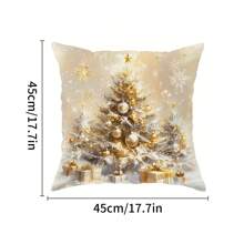 Vỏ gối trang trí Giáng sinh màu vàng, Quà tặng Giáng sinh Xe trượt tuyết Cây thông Noel Quả bóng Giáng sinh Vỏ gối trang trí, Thích hợp cho Phòng khách Phòng Sân trong Trang trí Ghế sofa, Giáng sinh - Nhiều màu - Xem 3