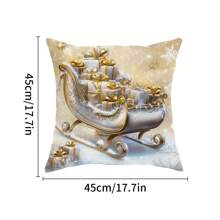 Vỏ gối trang trí Giáng sinh màu vàng, Quà tặng Giáng sinh Xe trượt tuyết Cây thông Noel Quả bóng Giáng sinh Vỏ gối trang trí, Thích hợp cho Phòng khách Phòng Sân trong Trang trí Ghế sofa, Giáng sinh - Nhiều màu - Xem 2