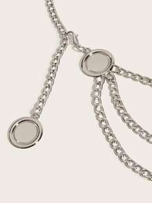 1 chiếc thắt lưng xích 3 lớp bạc dành cho nữ, dây xích thắt lưng kim loại thanh lịch, phù hợp với váy, áo len, áo khoác da, mọi mùa - Nhiều màu - Xem 4