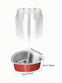 Cake Aluminum Foil Cup With Lid, Heart-Shaped Baking Cup, Shrimp, Pulled Egg Tin Foil Box, Pudding Cup