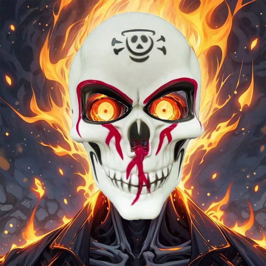 Halloween Skull Mask Party Ball Facial Costume Items Plastic Horror Mask - Multicolor - View 1