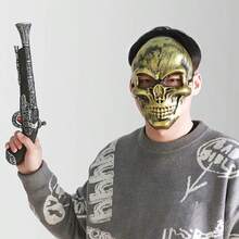 Halloween Skull Mask Party Ball Facial Costume Items Plastic Horror Mask - Multicolor - View 3