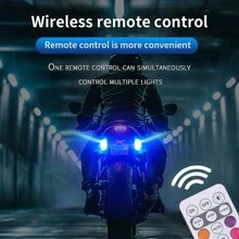 摩托车无线 LED 飞机频闪灯 闪光七彩 9 灯 USB 遥控警示指示灯夜间防撞信号灯 适用于无人机汽车自行车通用 - 8色 - 查看 6