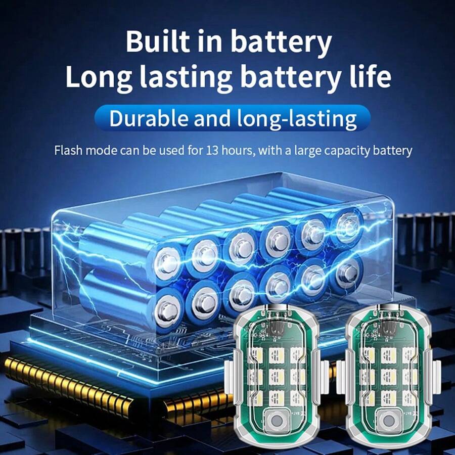 Motorcycle Wireless LED Aircraft Strobe Light Flash Colorful 9 Lamp USB