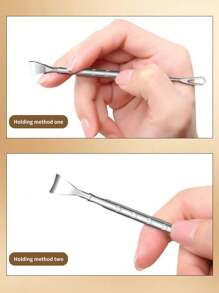 1pc Double Head Acne Needle Blackhead Acne Acne Needle Set Stainless Steel Double Head Acne Cleaning Tool - Silver - View 7